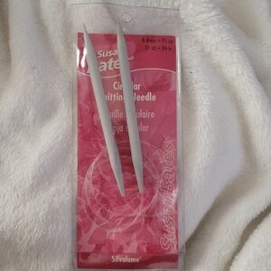 NEW Susan Bates Silvalume Circular Knitting Needles 8mm 91.5 cm 11 us 36 in NIP